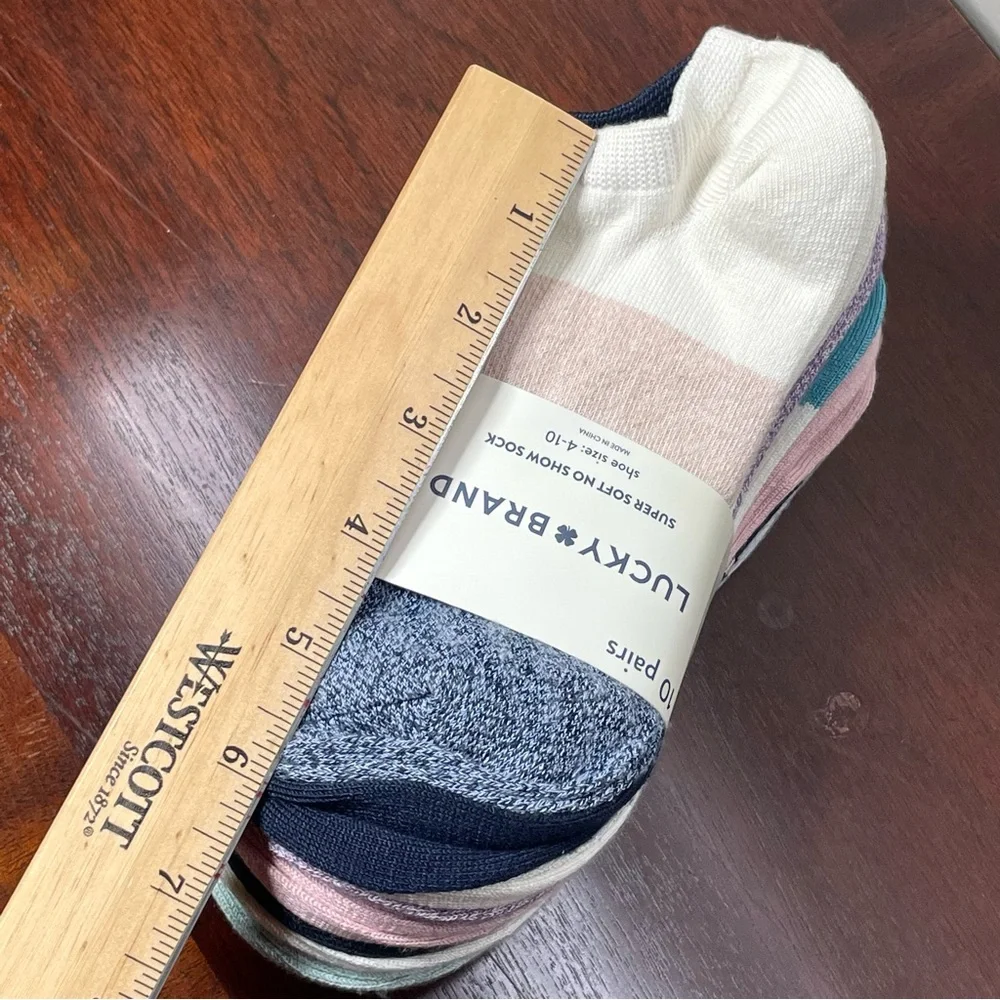 Lucky Brand Women's Super Soft No Show Socks 10 Pairs Size 4-10 Multi Colors New